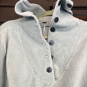 Free People Ribbed Pullover in Sage Green